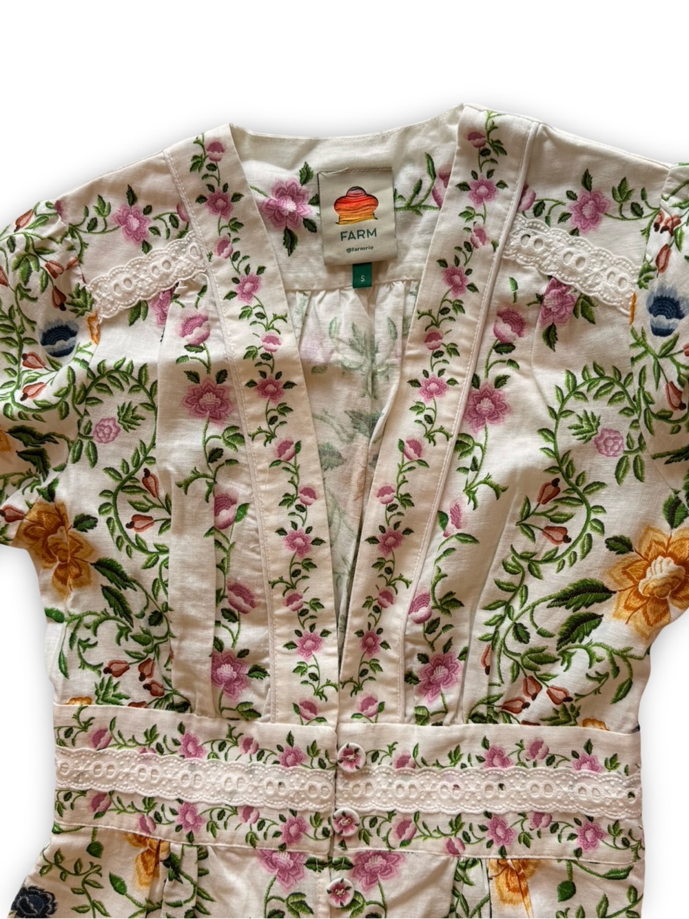 FARM Rio Folk Floral Linen Blend Jumpsuit - Picture 6 of 8
